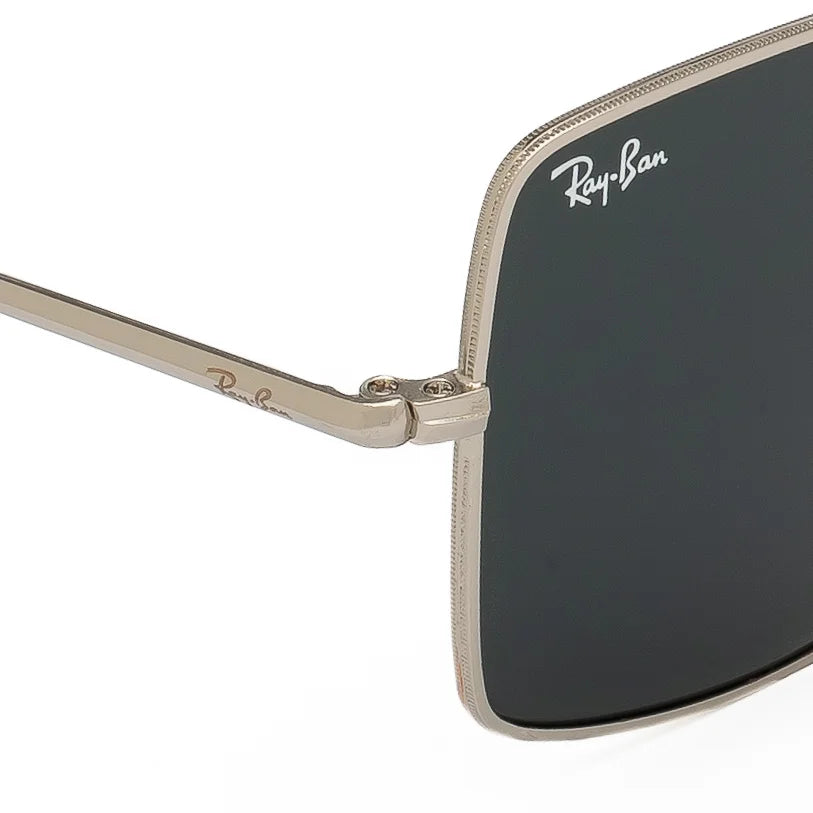 Ray-Ban Unisex Square Black Lens Sunglasses – Silver Frame