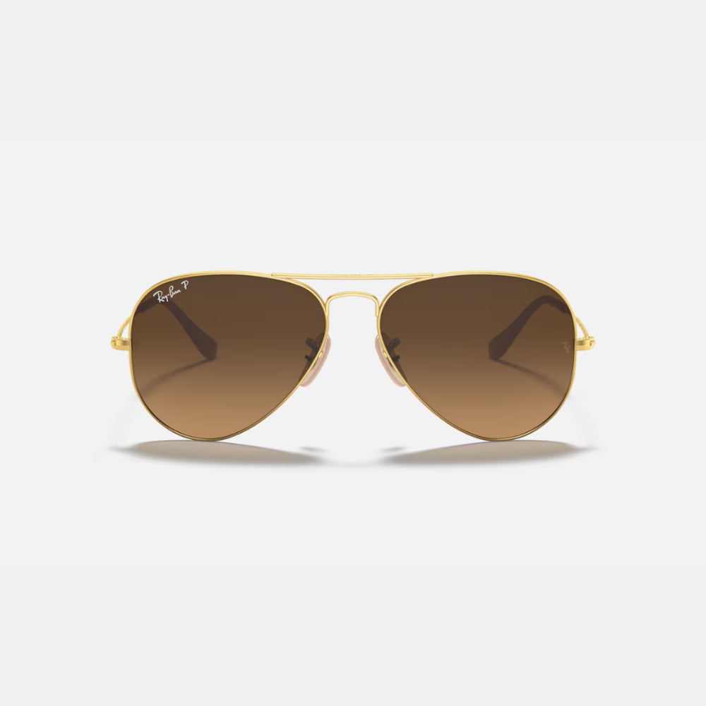 Ray-Ban Unisex Gold Frame Sunglasses – Gradient Brown UV Protection