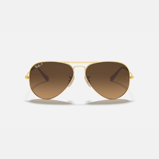 Ray-Ban Unisex Gold Frame Sunglasses – Gradient Brown UV Protection
