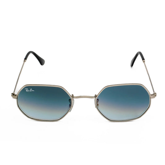 Ray-Ban Unisex Hexagonal Gradient Grey Sunglasses – Silver Frame
