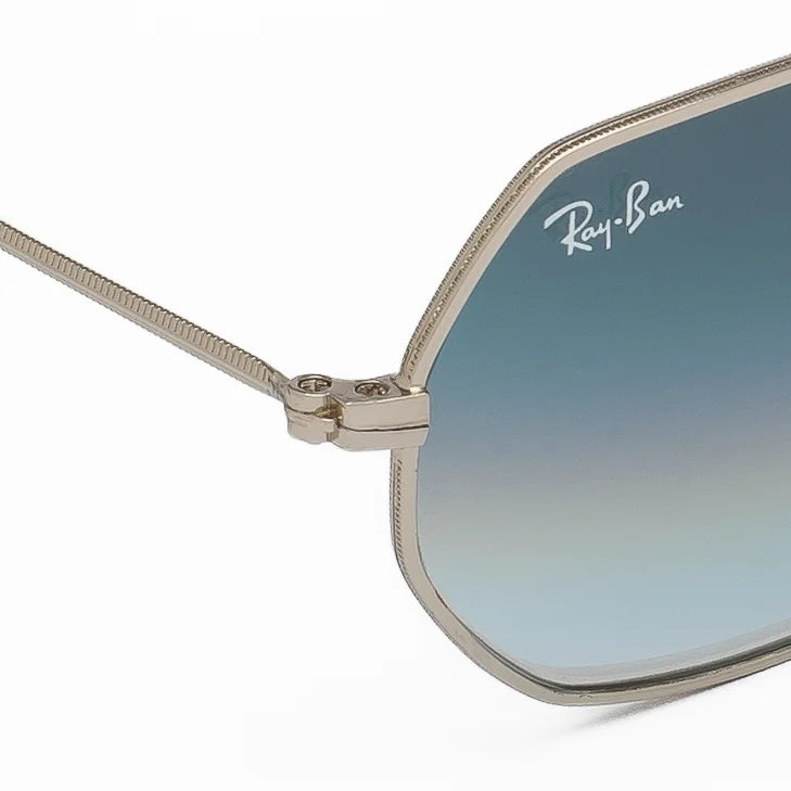 Ray-Ban Unisex Hexagonal Gradient Grey Sunglasses – Silver Frame