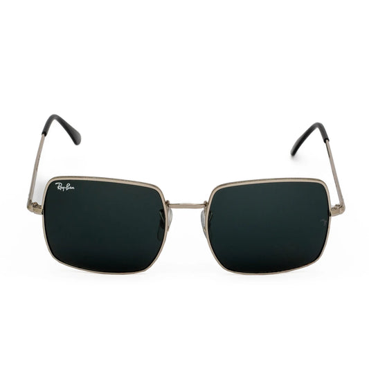 Ray-Ban Unisex Square Black Lens Sunglasses – Silver Frame