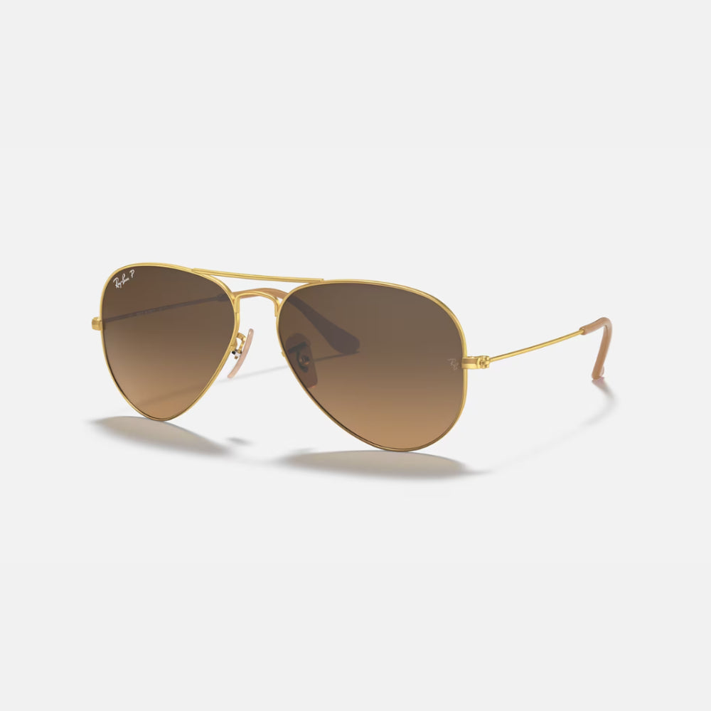 Ray-Ban Unisex Gold Frame Sunglasses – Gradient Brown UV Protection